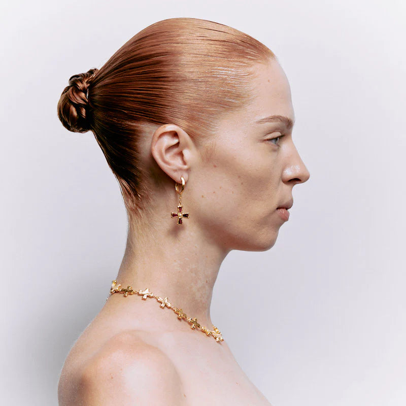 Maria Earrings in Magenta Zircon