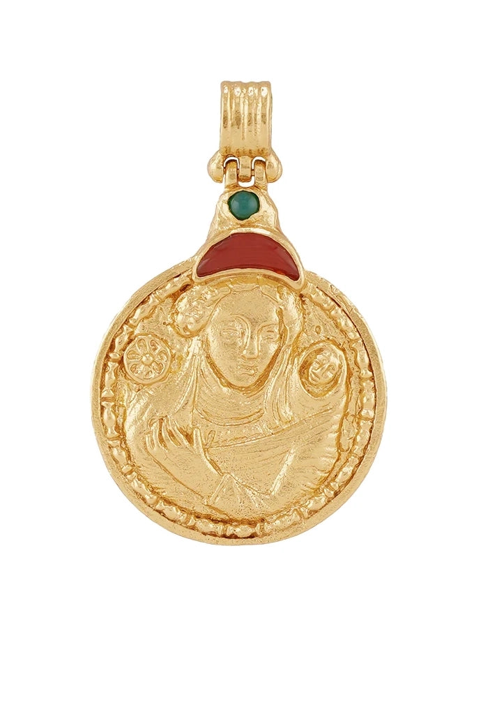 Polia Pendant with Agate Gold