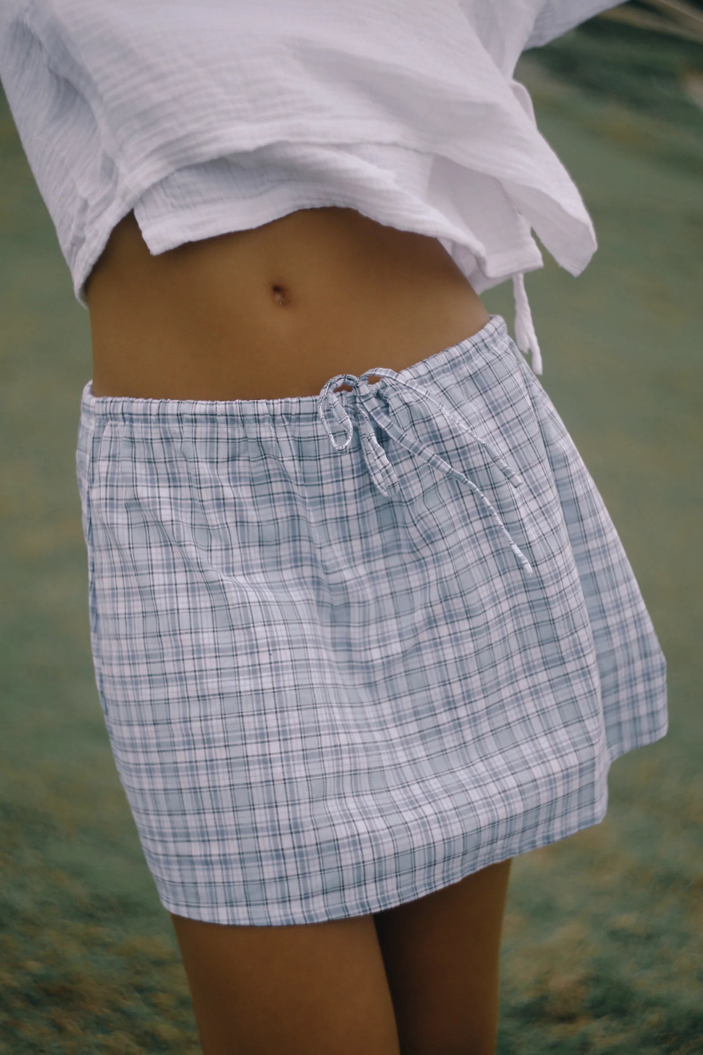 Fleur Skirt Cloud Plaid