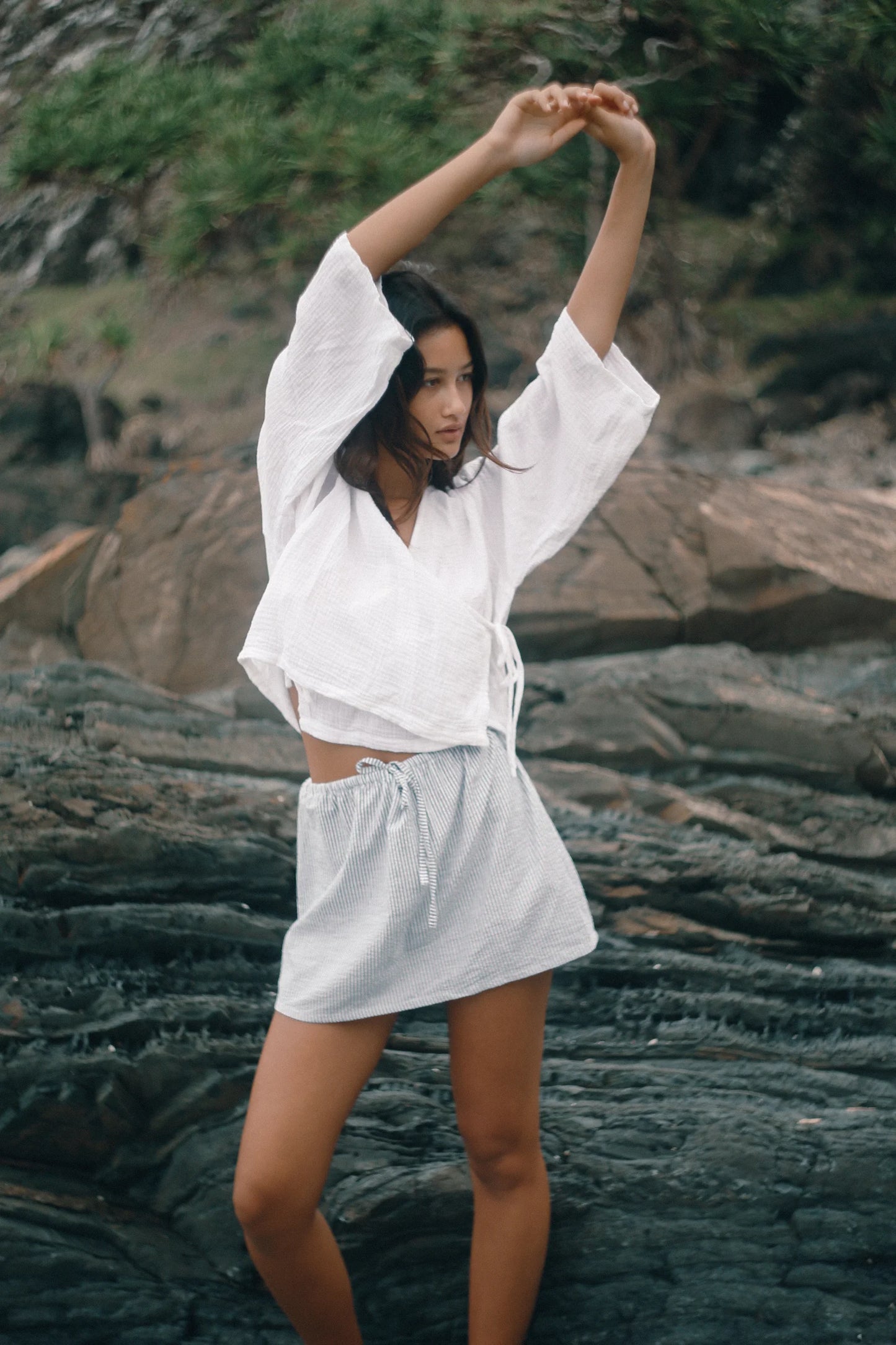 Fleur Skirt Spirulina Stripe