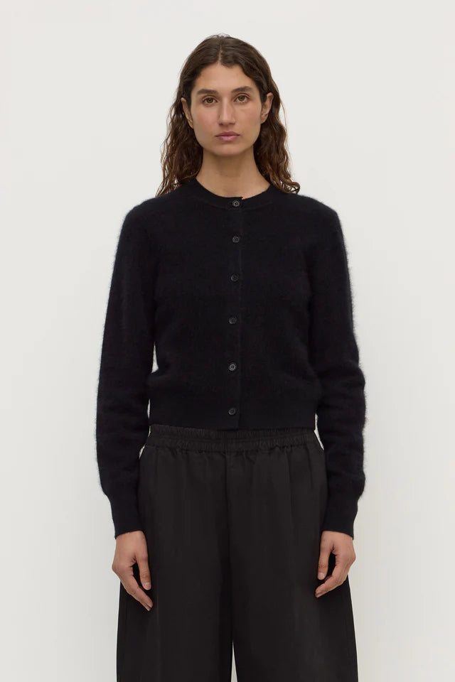 Carina Merino Wool Long Sleeve Cardigan Black