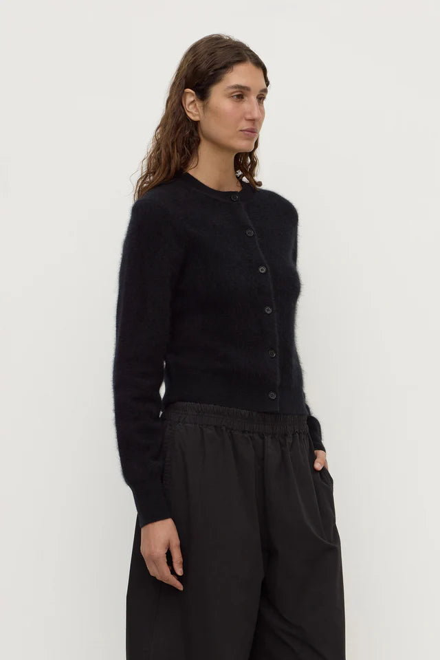 Carina Merino Wool Long Sleeve Cardigan Black