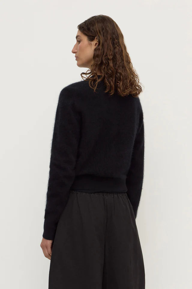 Carina Merino Wool Long Sleeve Cardigan Black