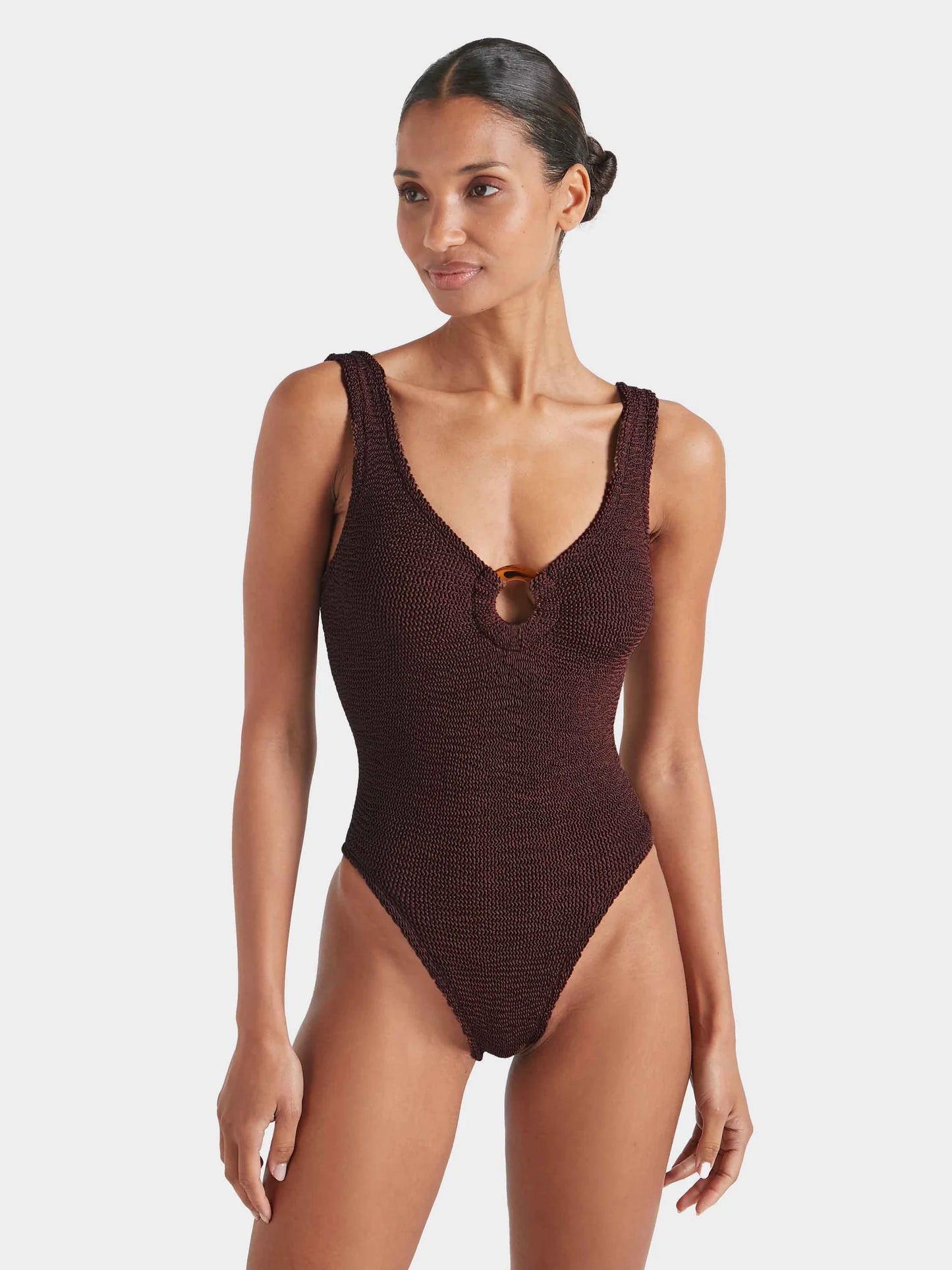 Celine Swim Metallic Chocolate