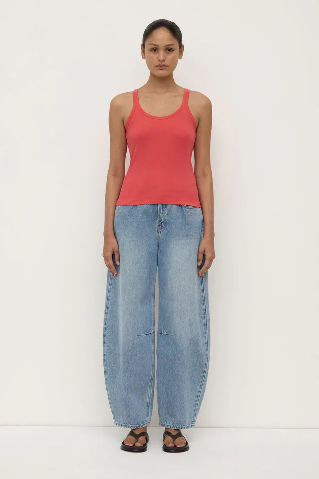 Charlie Rib Tank Washed Chilli