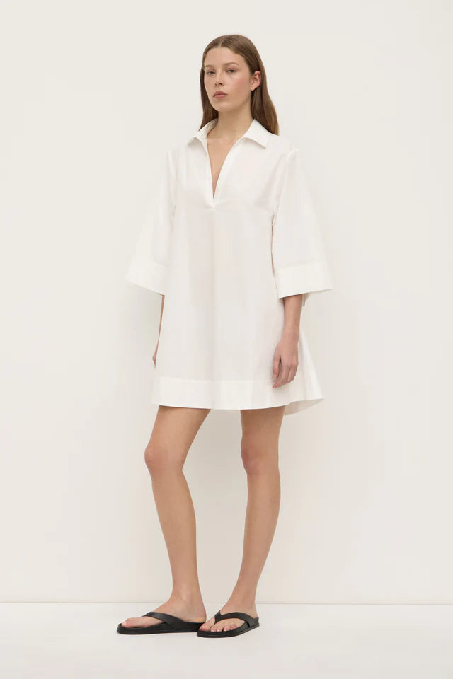 Claire Mini Shirt Dress White