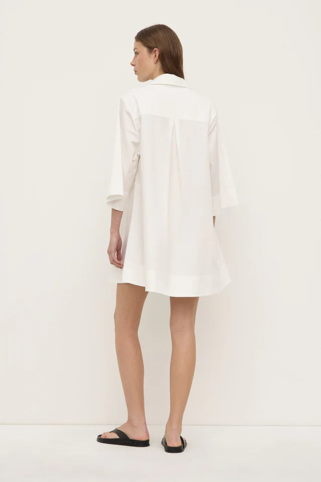 Claire Mini Shirt Dress White