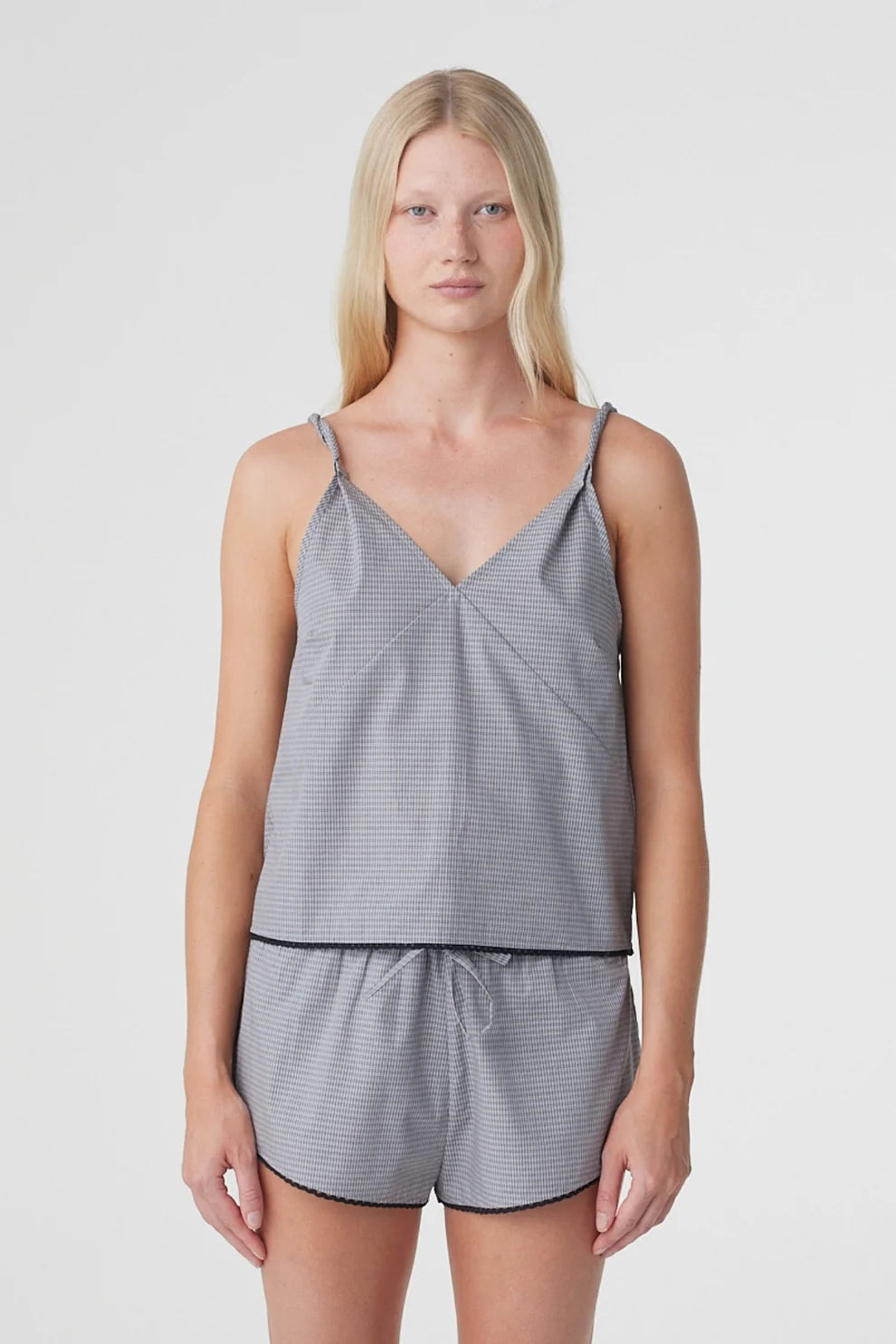 Arcaa Allie Top Muted Blue Checked