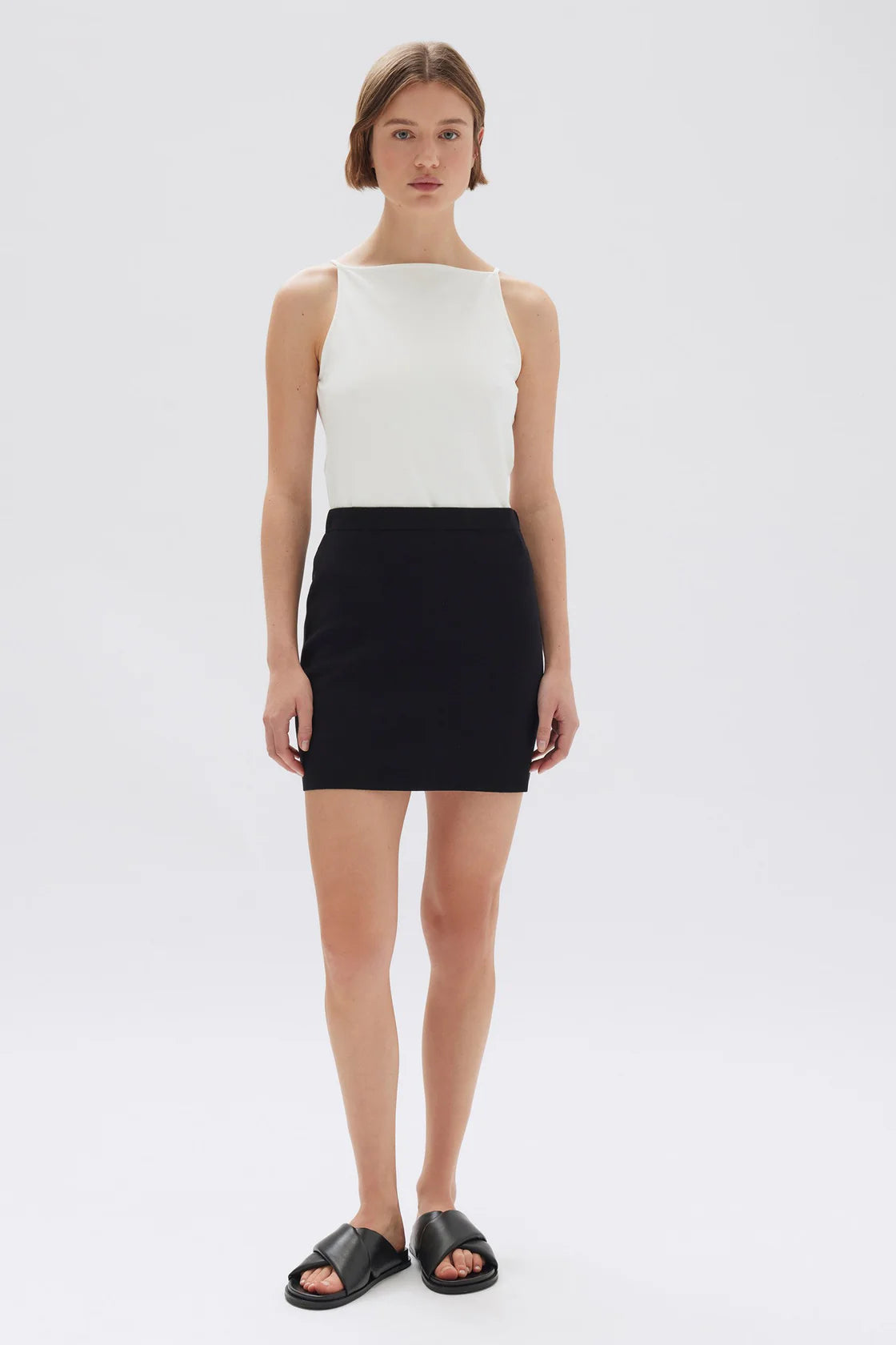 Clover Milano Knit Mini Skirt Black