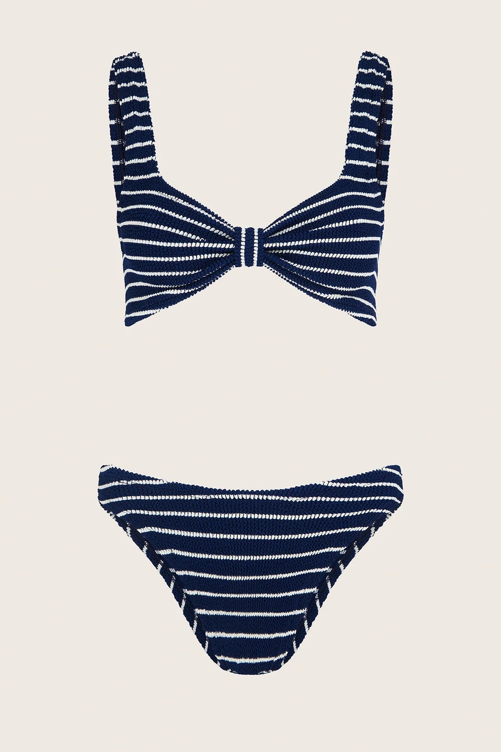 Hunza G Bonnie Stripe Bikini Navy White Laneway Boutique