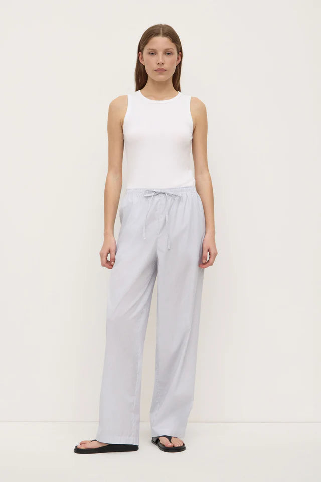 Cora Stripe Pant White Navy