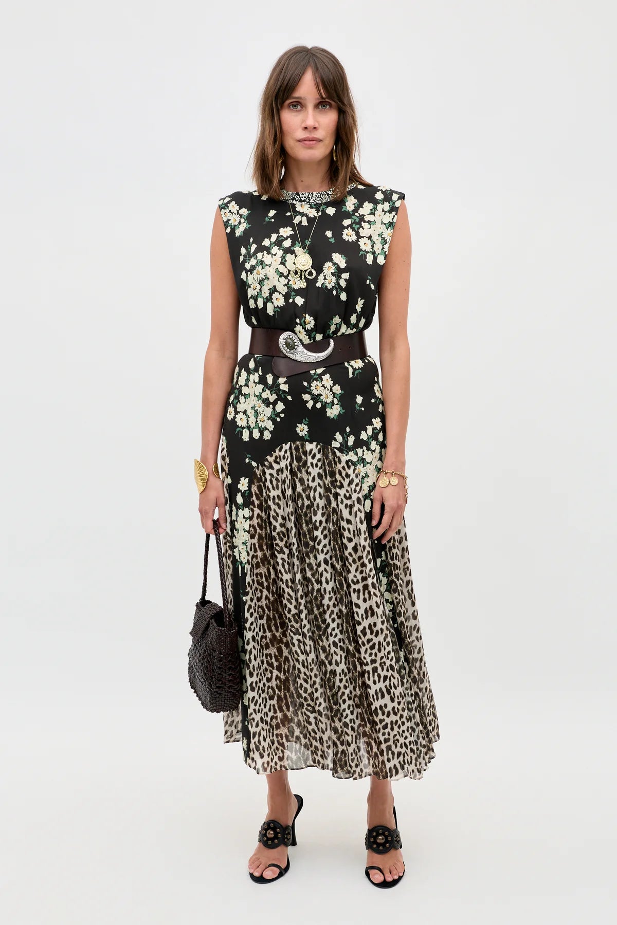 Rixo Coralie Dress Amelia Gremlin Mix Black