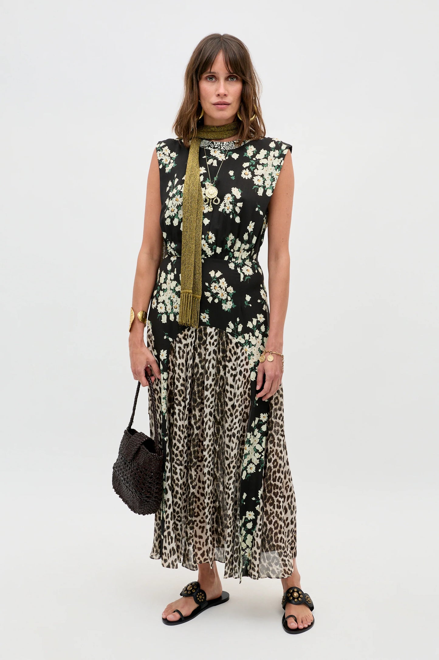 Rixo Coralie Dress Amelia Gremlin Mix Black