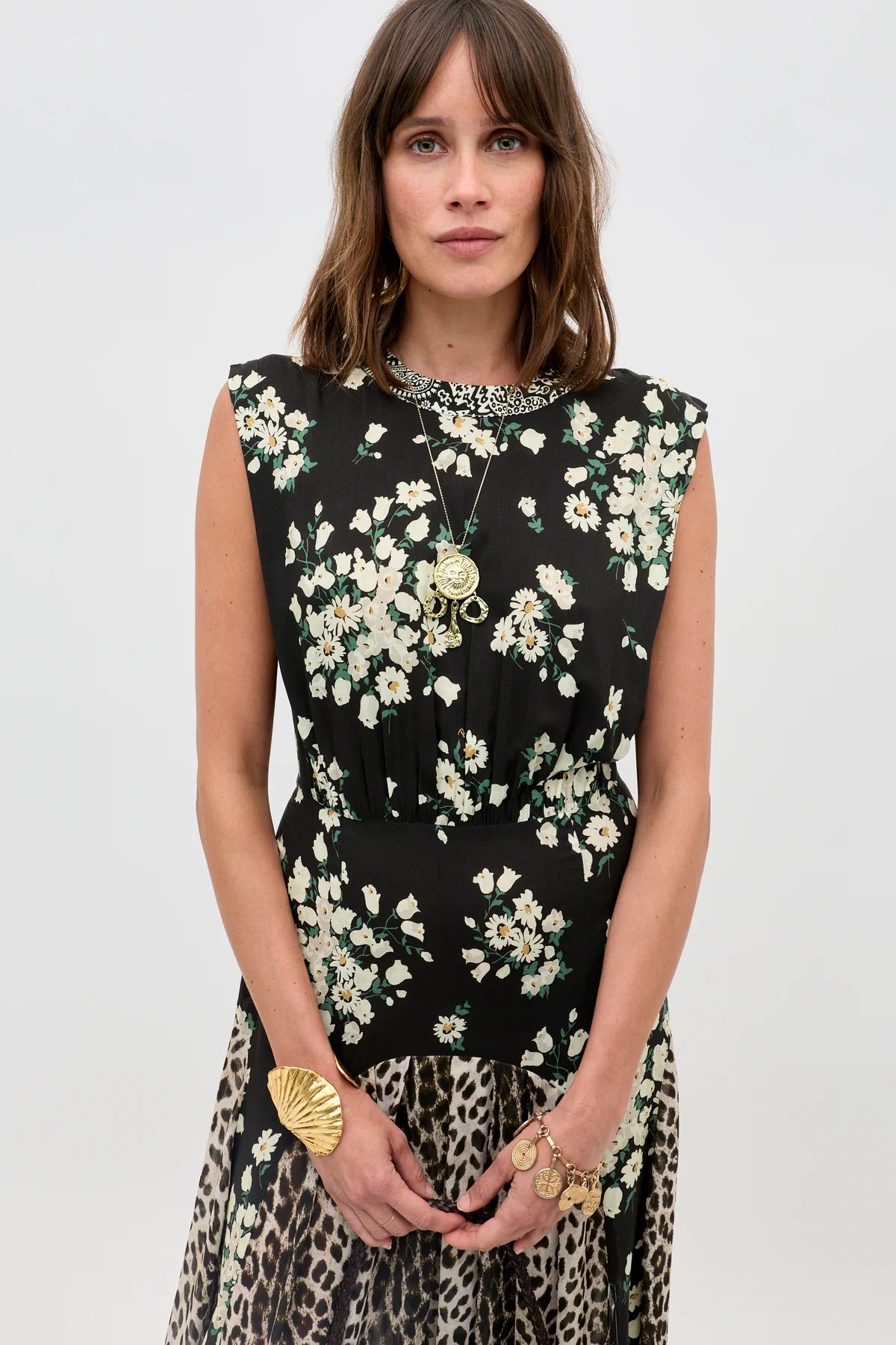 Rixo Coralie Dress Amelia Gremlin Mix Black