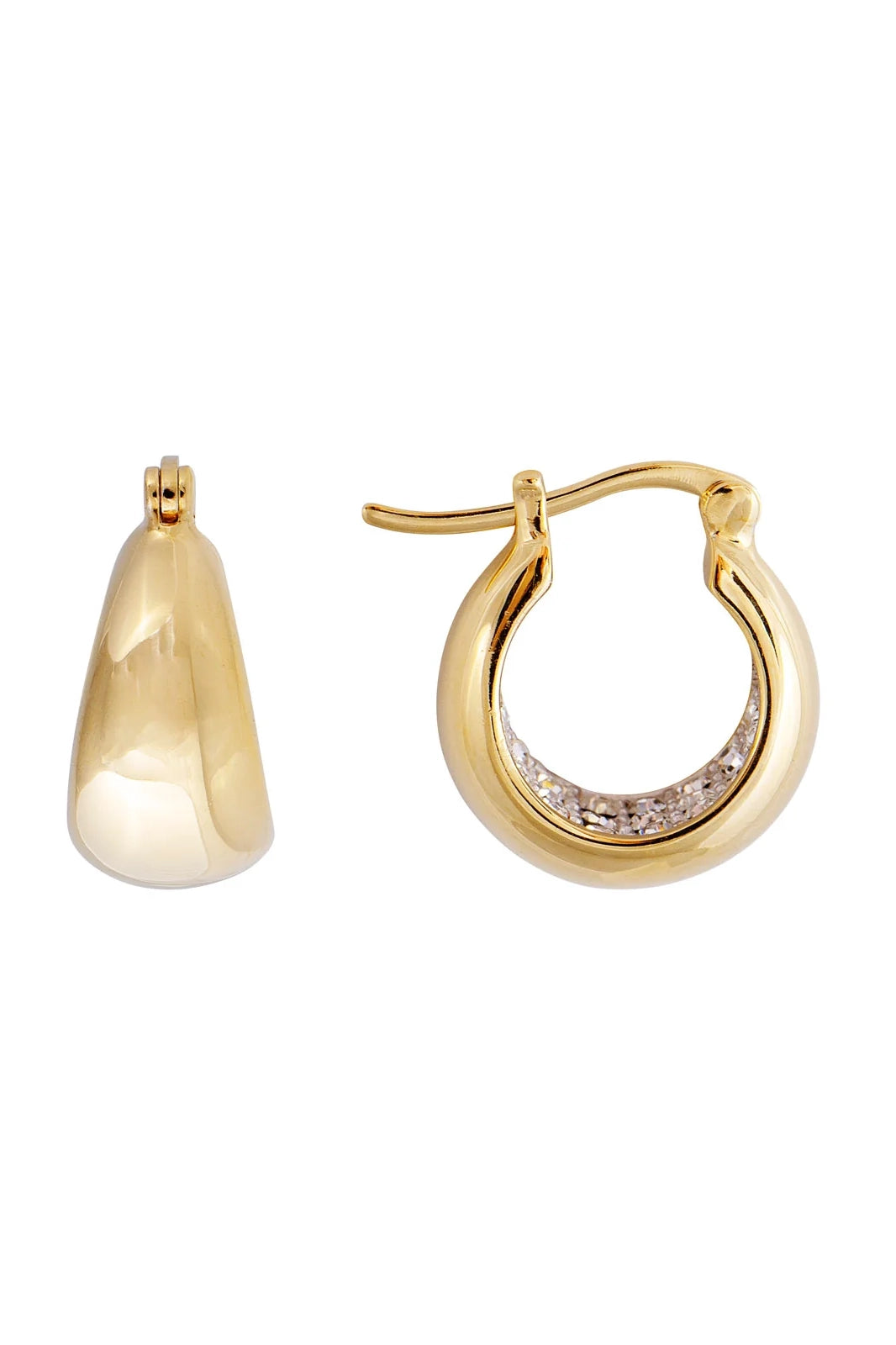 Crystal Flared Midi Hoops