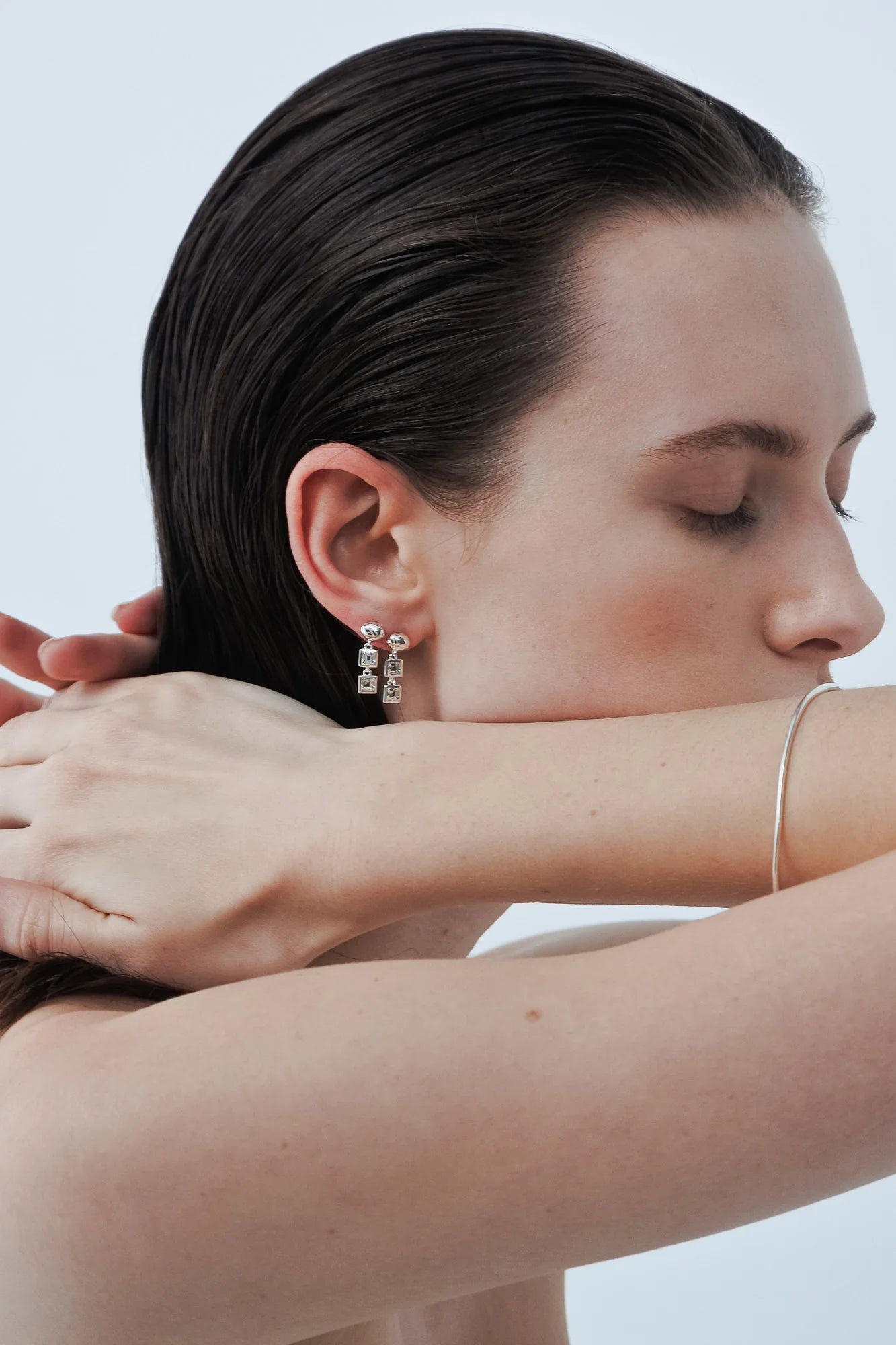 Veer Topaz Earrings Silver