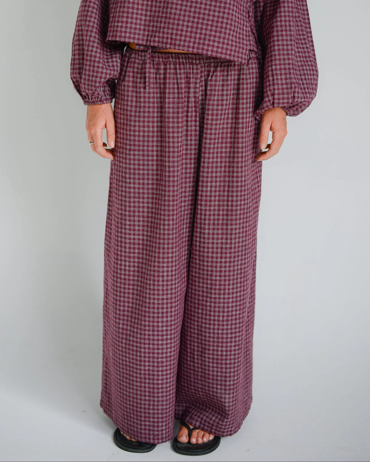 Ivy Pant Fig Hemp Check