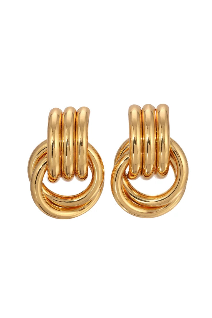 Double Knot Gold Earrings