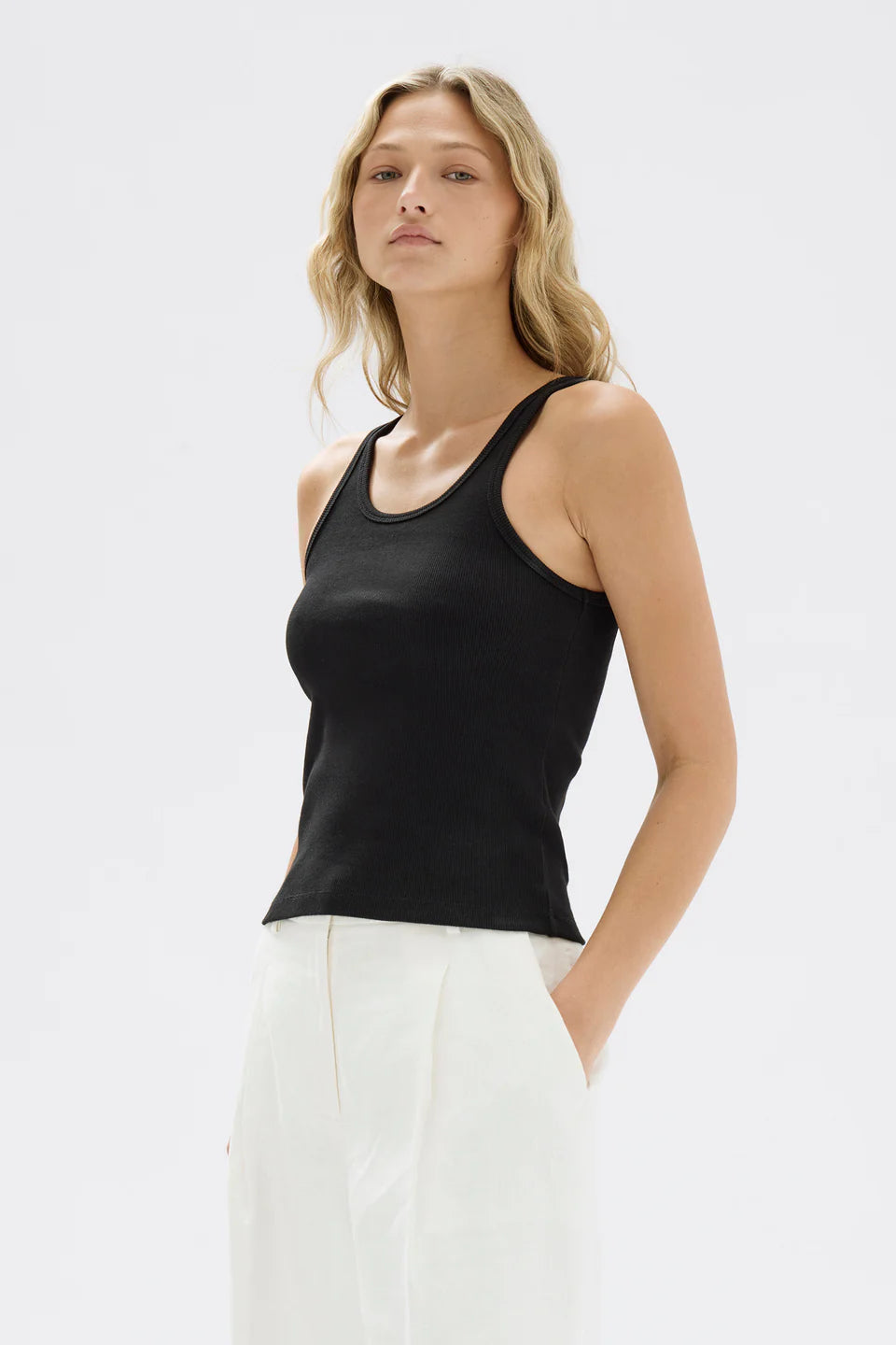 Drew Rib Tank Black