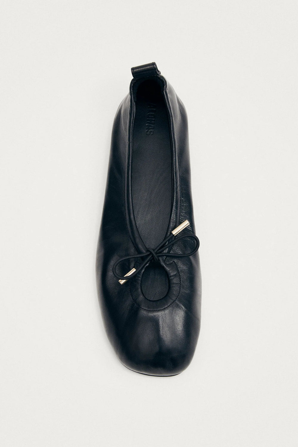 Rosalind Black Leather Ballet Flats