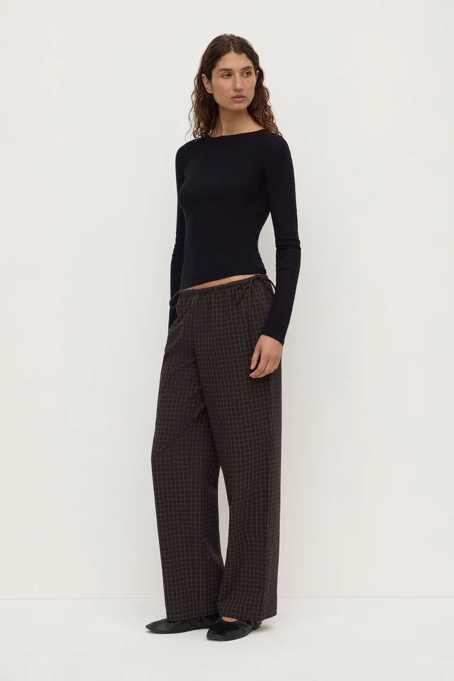 Eddie Check Pant Brown Black