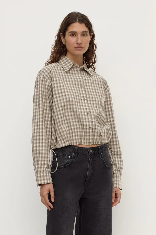 Eddie Check Shirt White Grey