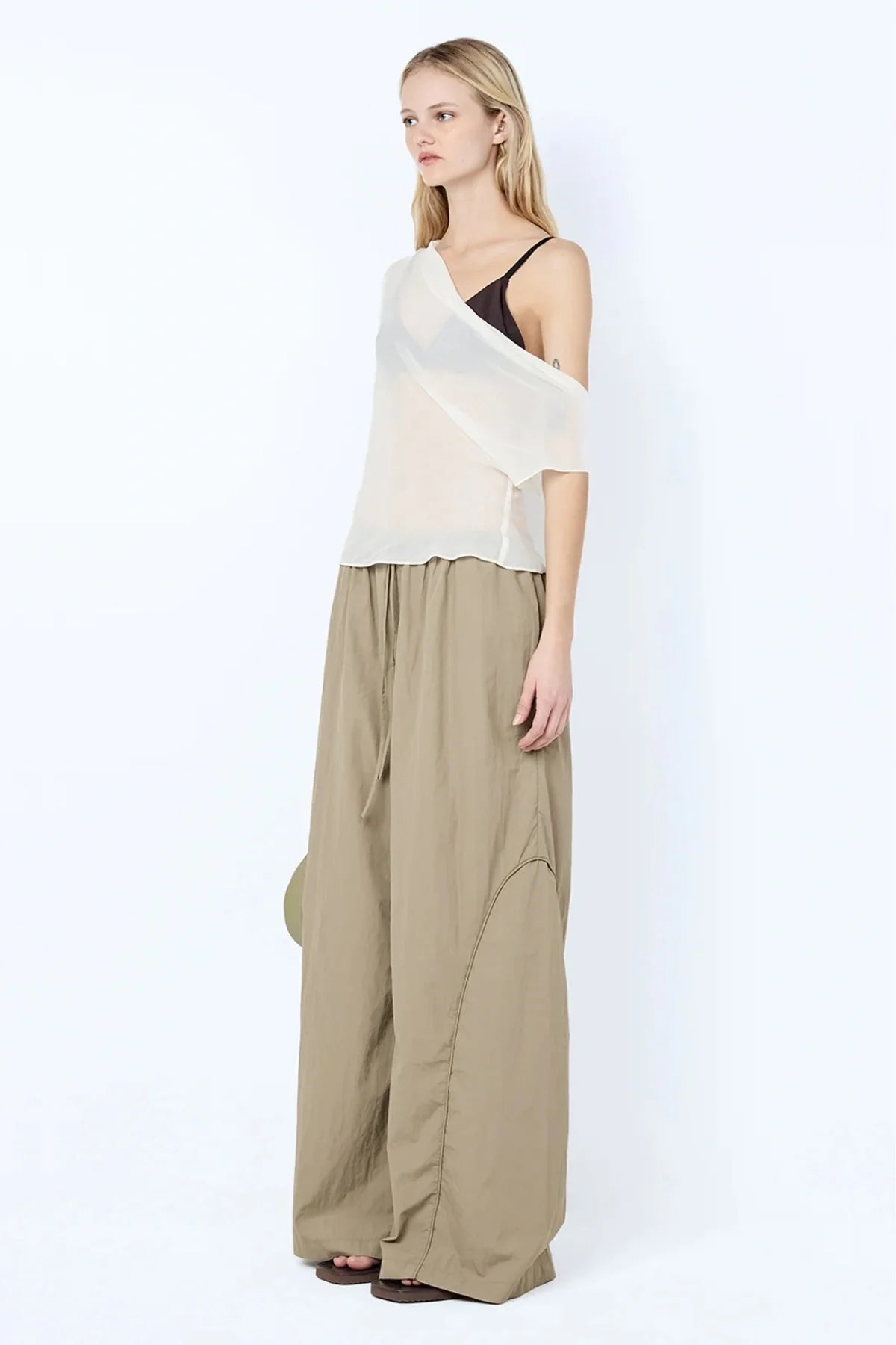 Eloise Layered Cowl Top Snow Slate