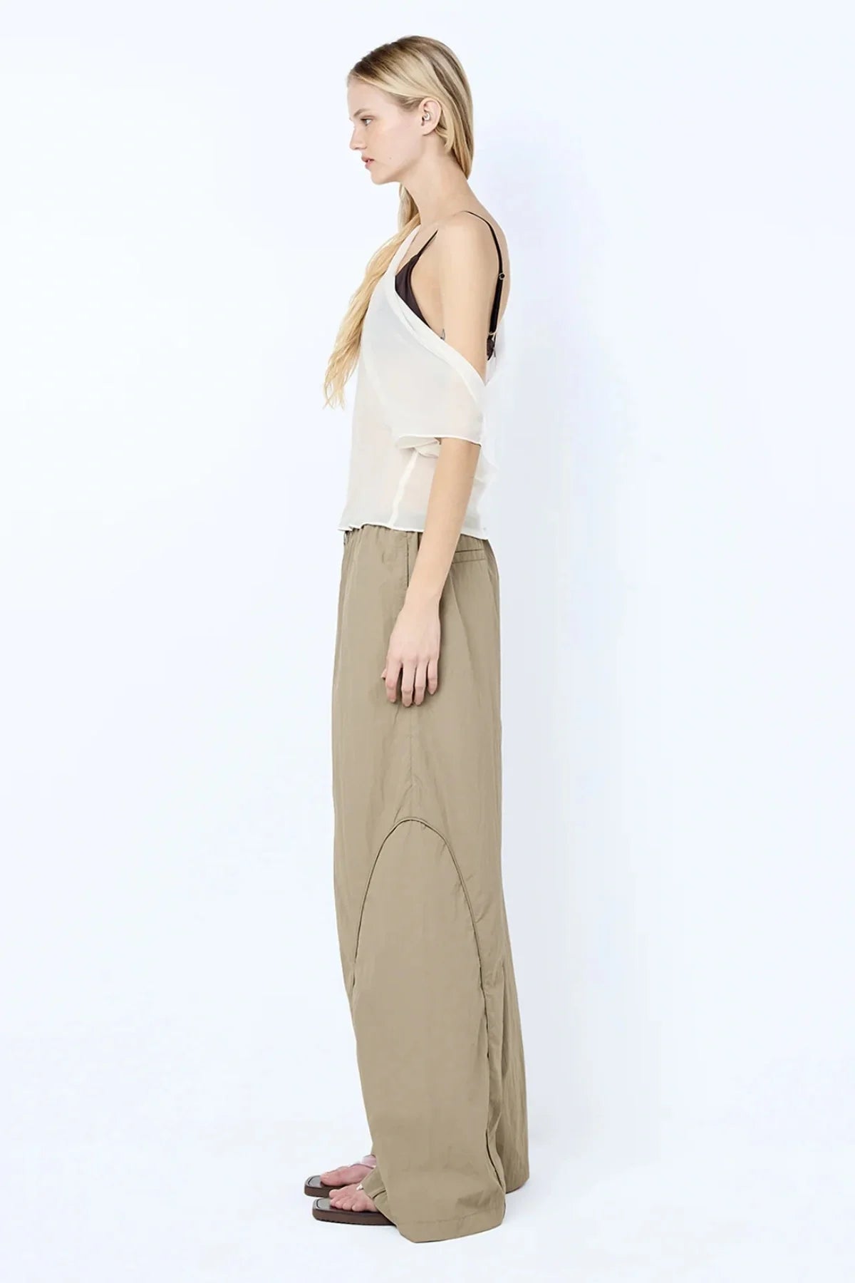 Eloise Layered Cowl Top Snow Slate