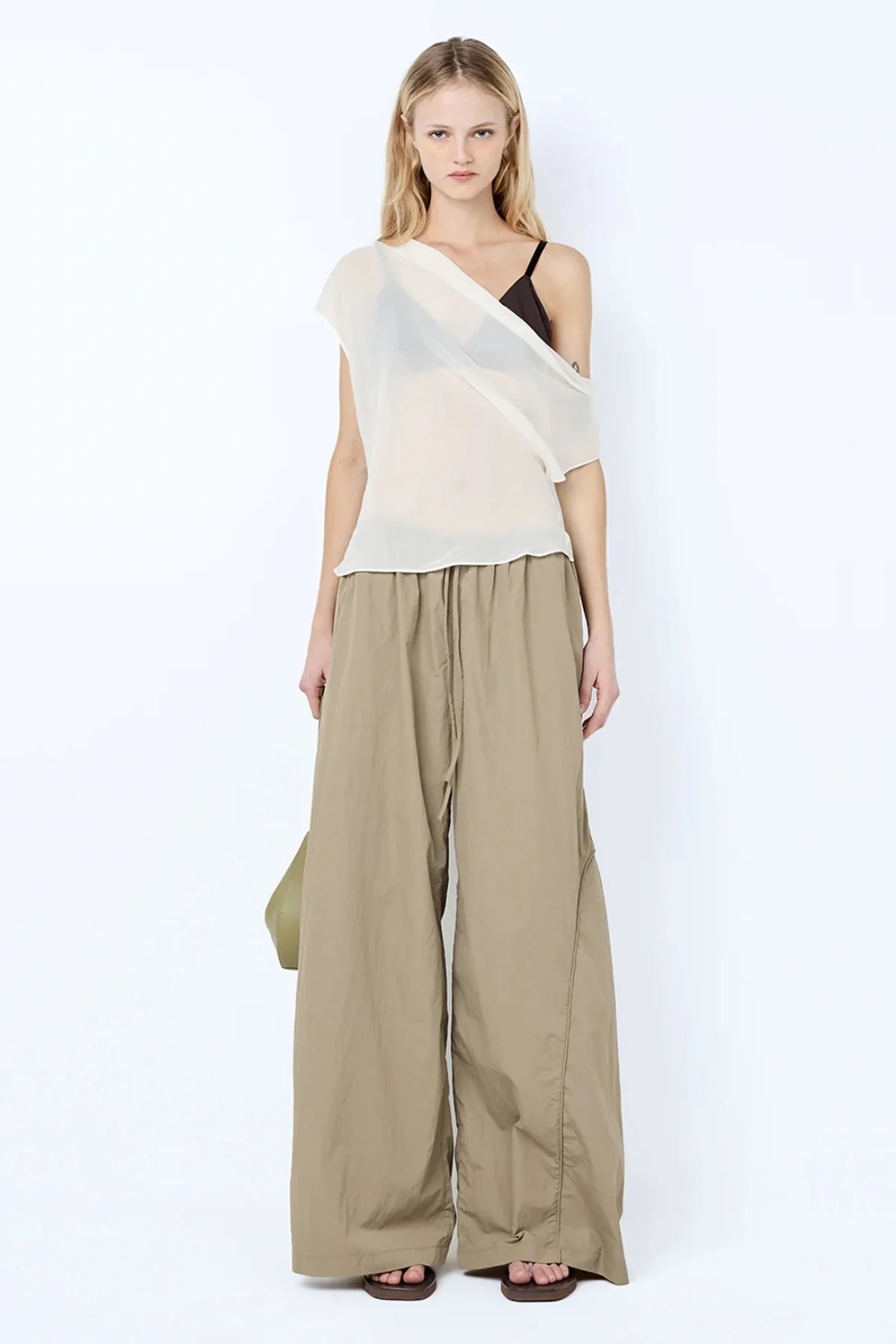 Eloise Layered Cowl Top Snow Slate