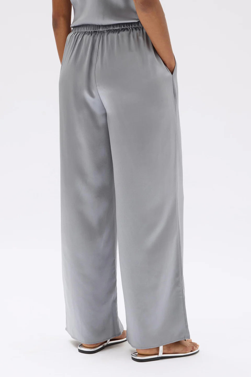 Ena Silk Pant Silver