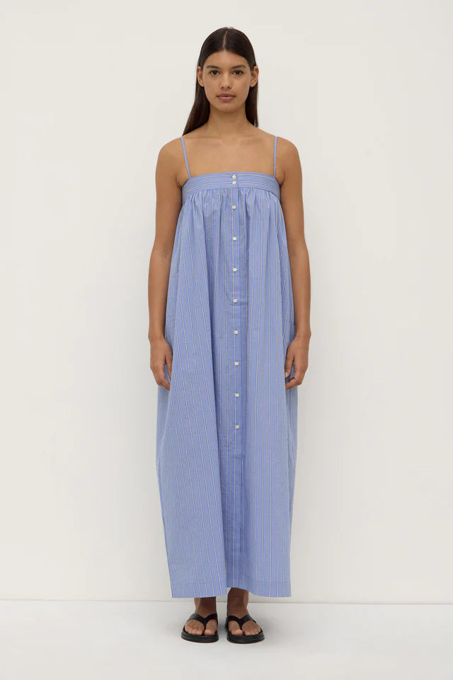 Erina Stripe Maxi Dress Blue White Stripe
