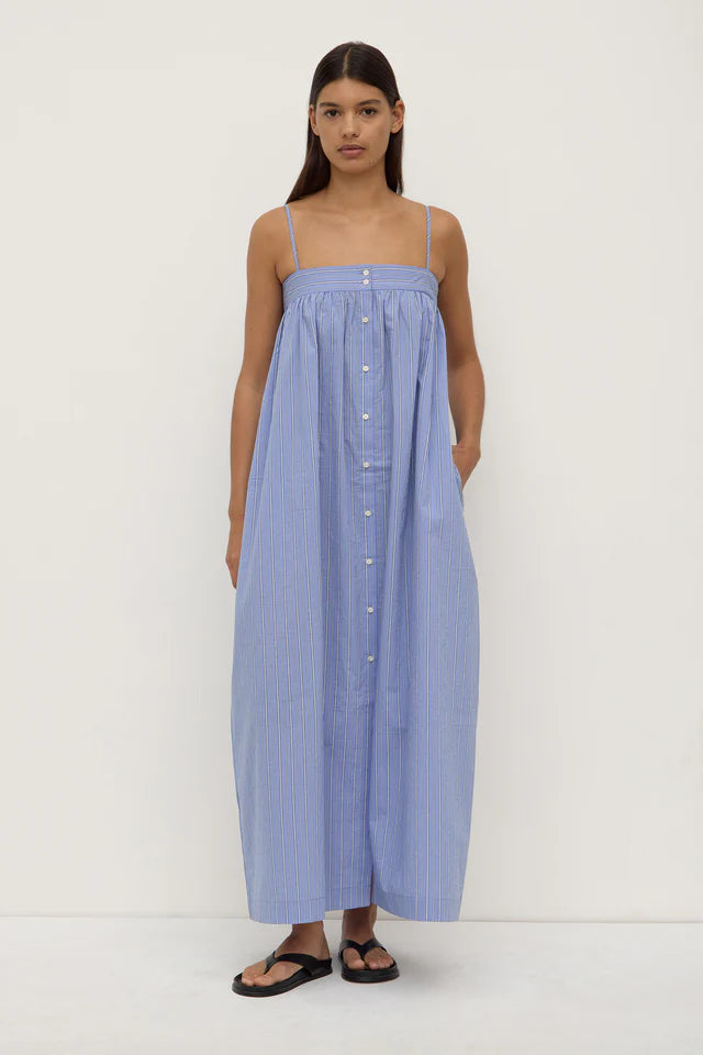 Erina Stripe Maxi Dress Blue White Stripe