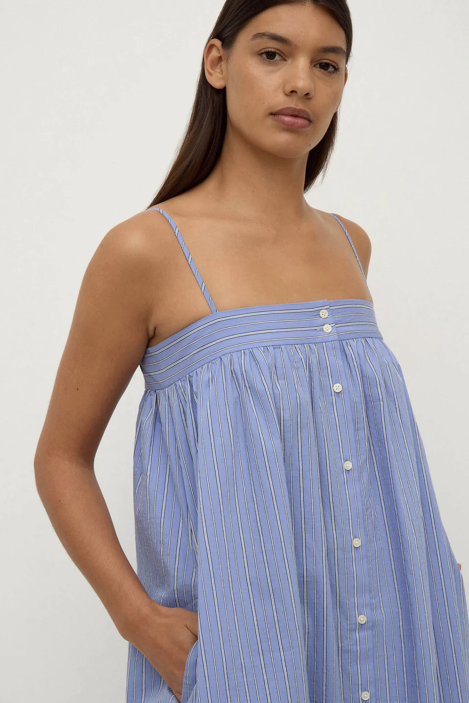 Erina Stripe Maxi Dress Blue White Stripe