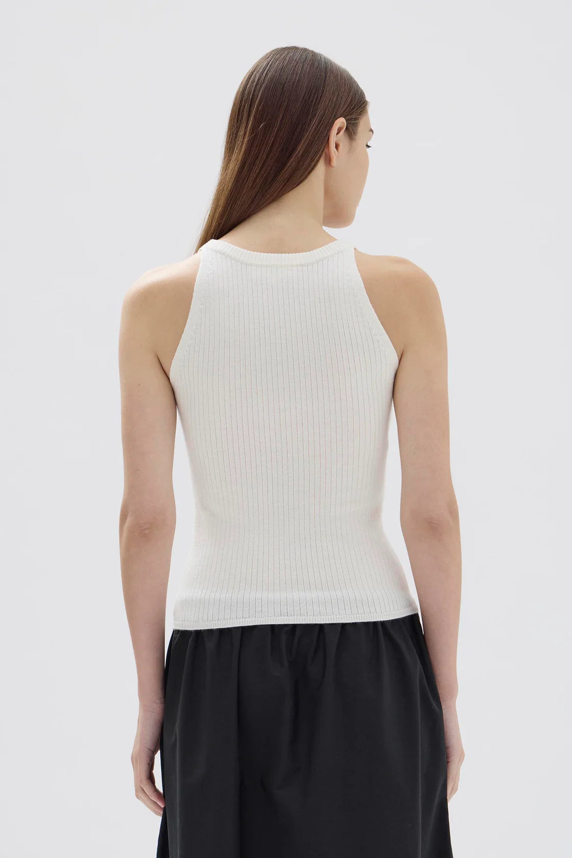 Estella Wool Scoop Neck Tank White