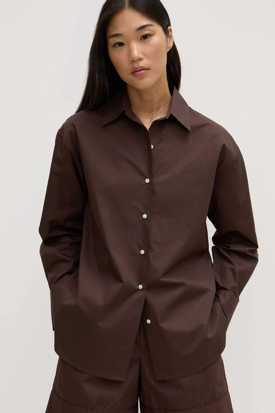 Everyday Poplin Shirt Ganache