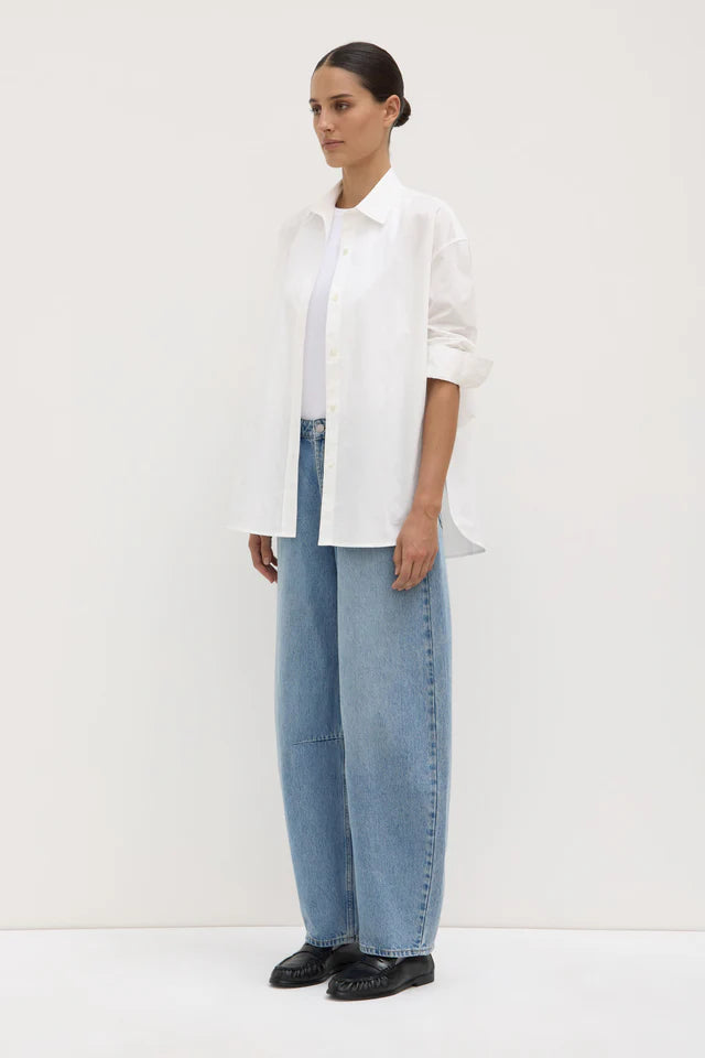 Marigold Poplin Long Sleeve Shirt White