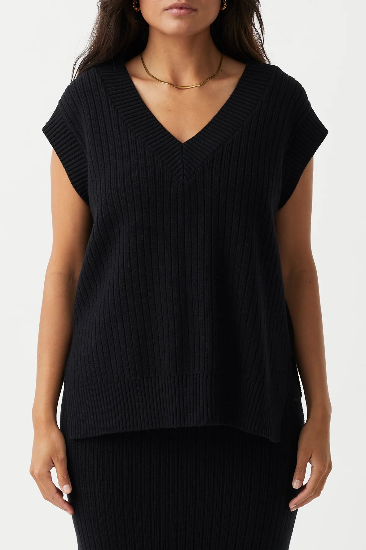 Vera Organic Knit Vest Black