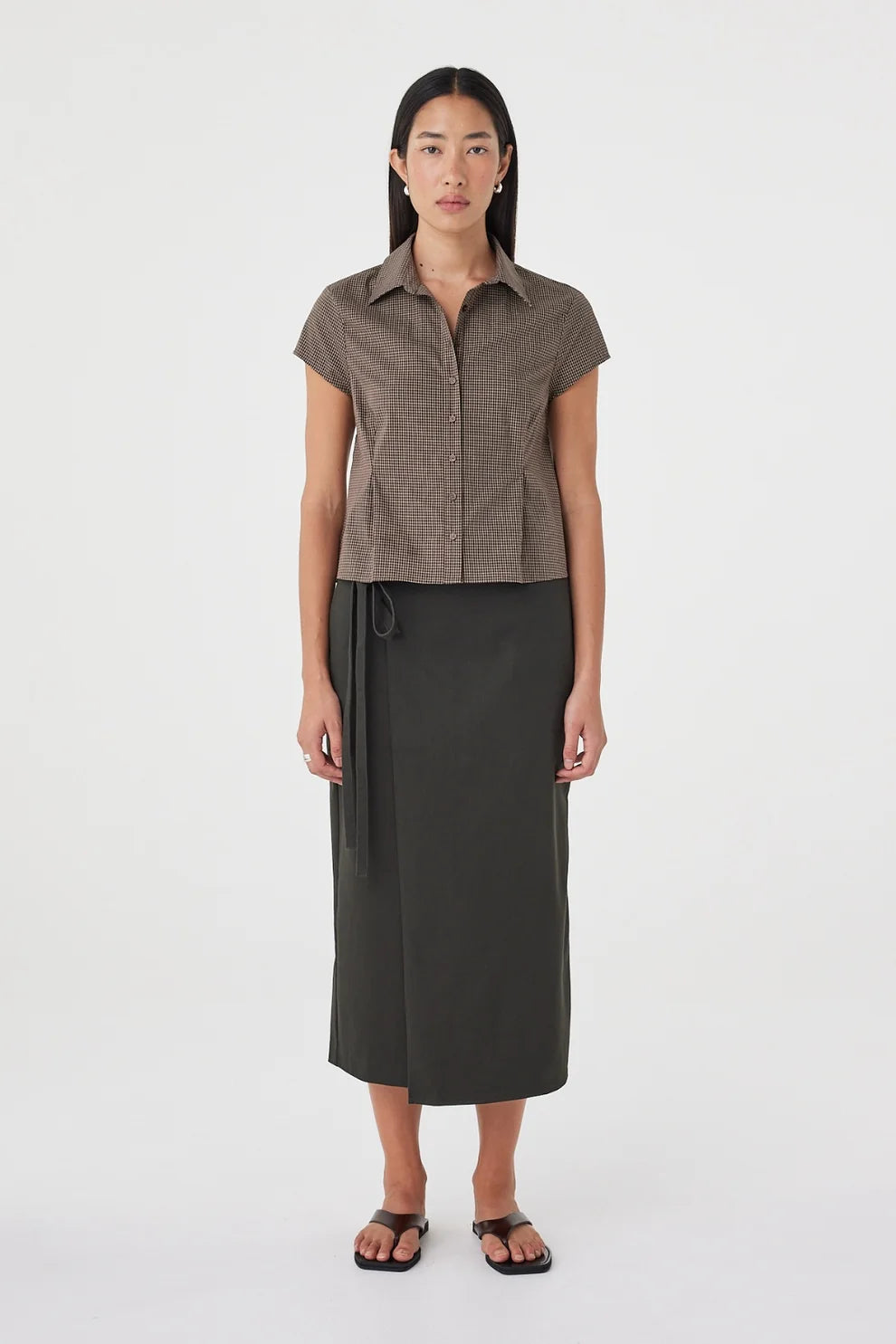 Arcaa Freya Shirt Chocolate Check