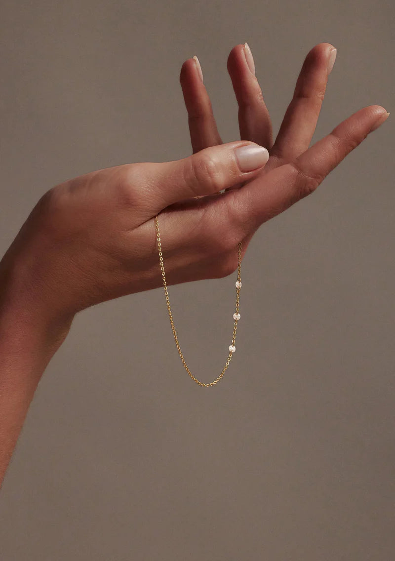 Floating Stone Bracelet Gold