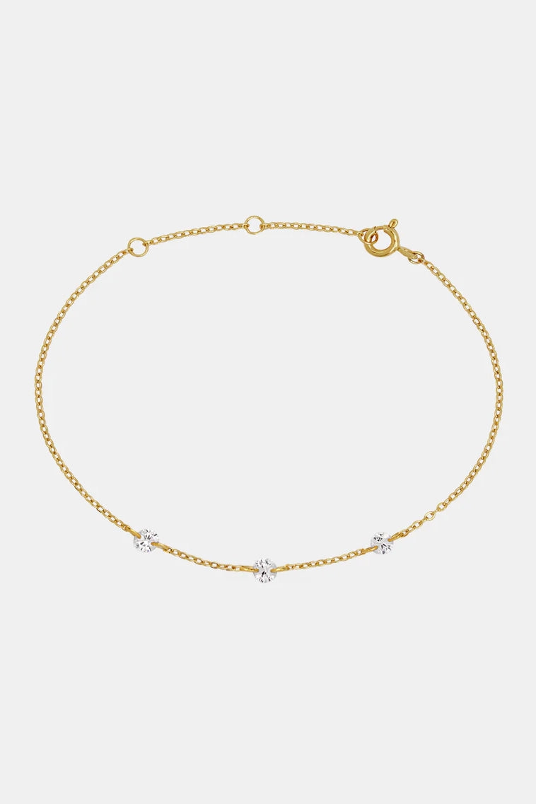 Floating Stone Bracelet Gold