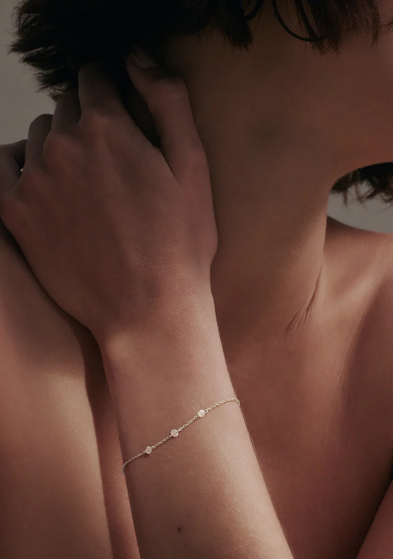 Floating Stone Bracelet Silver