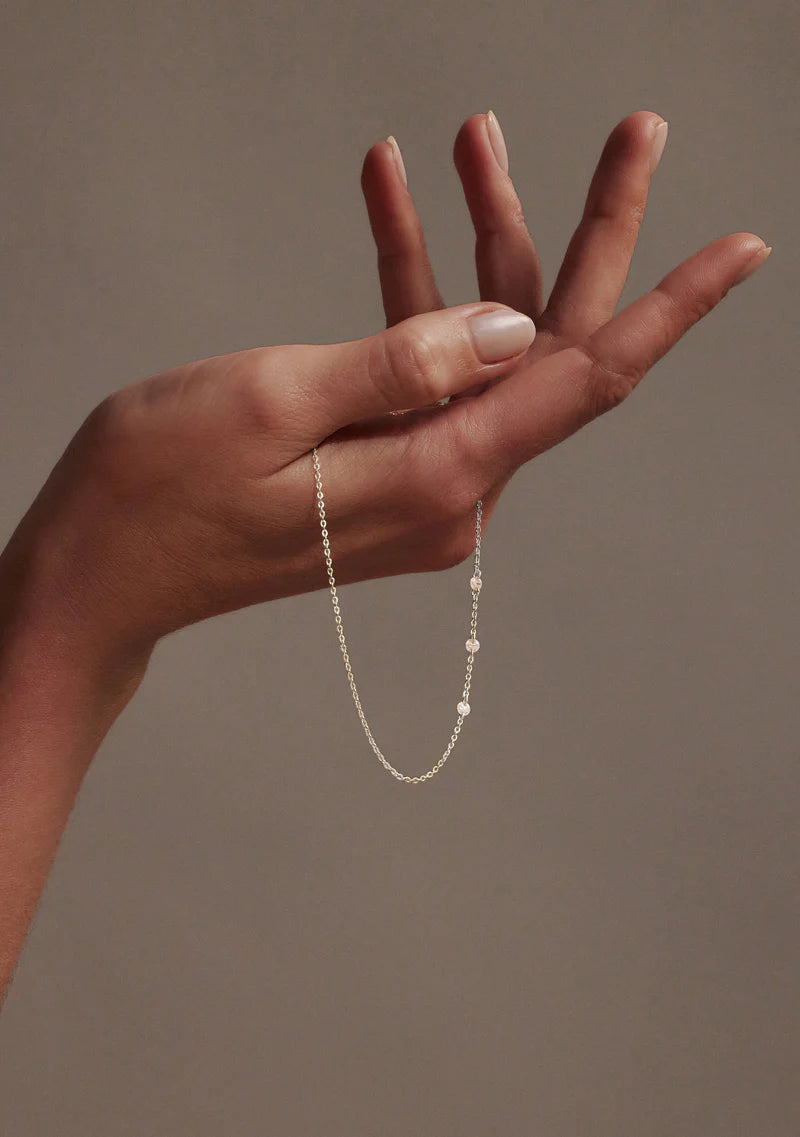 Floating Stone Bracelet Silver