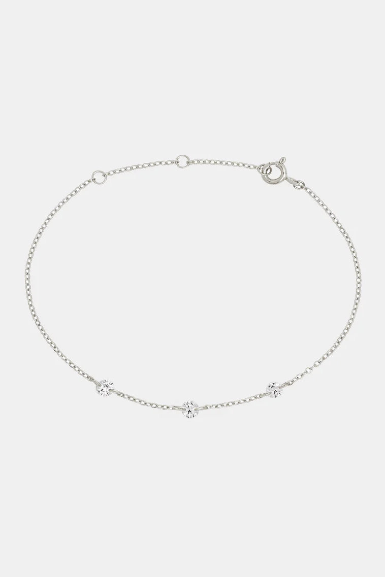 Floating Stone Bracelet Silver