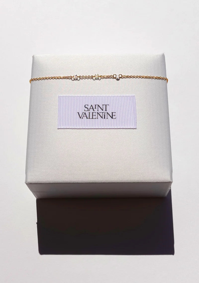 Floating Stone Necklace Gold