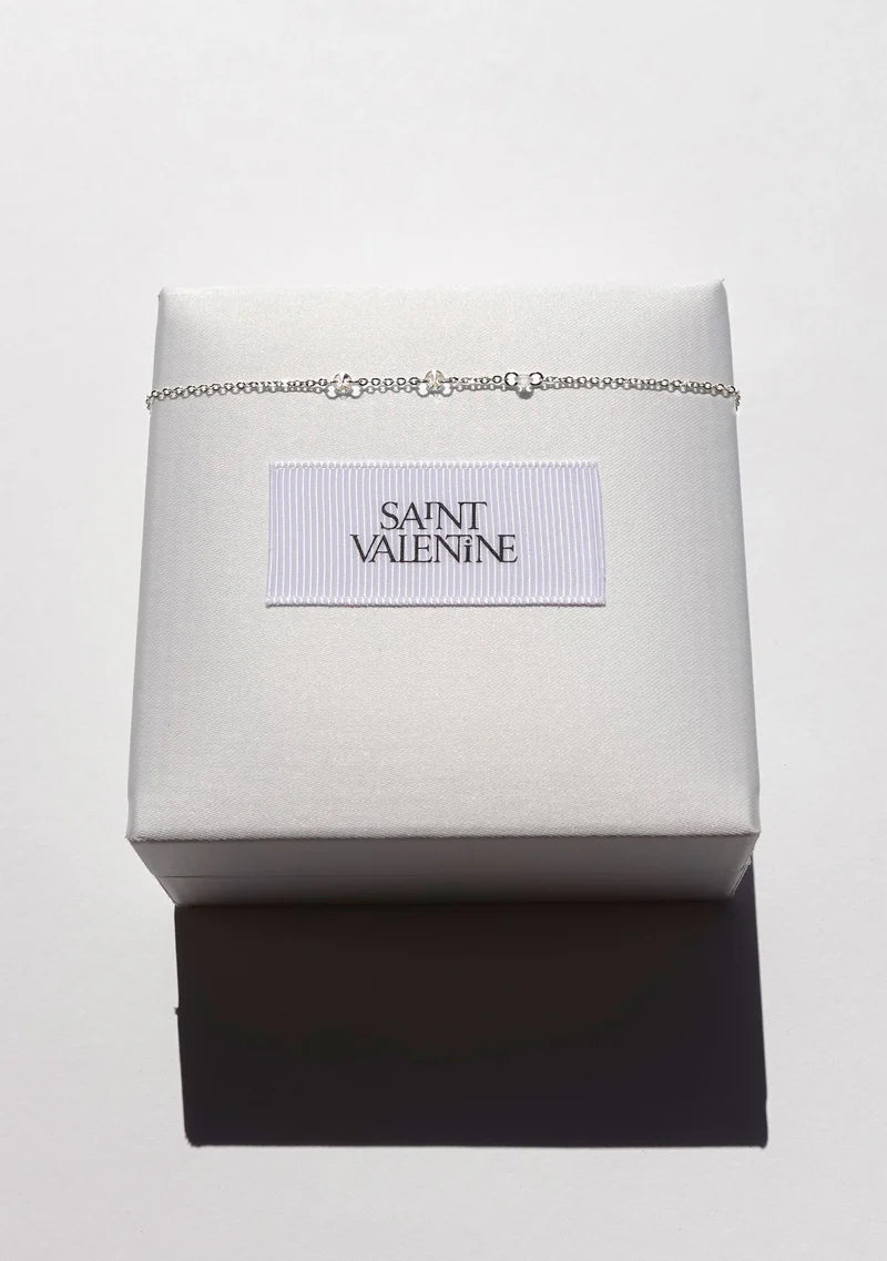 Floating Stone Necklace Silver