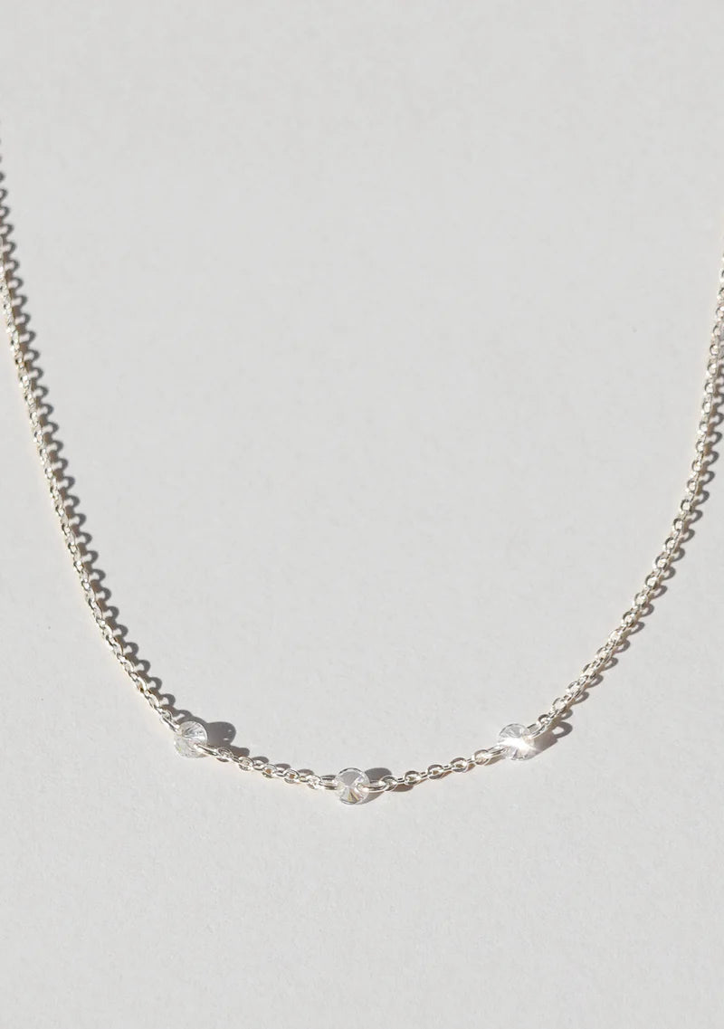 Floating Stone Necklace Silver