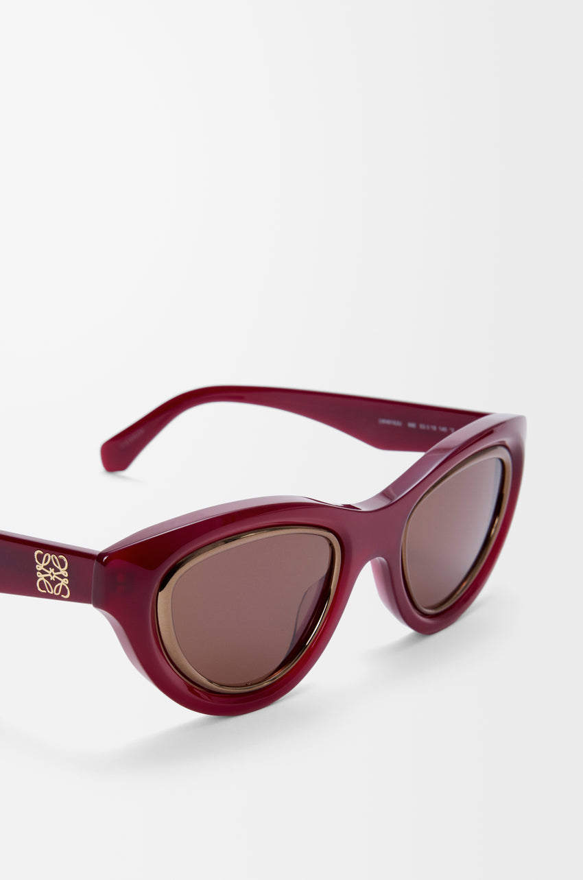 Loewe Mini Anagram Cateye sunglasses Milky Burgundy LW40182U