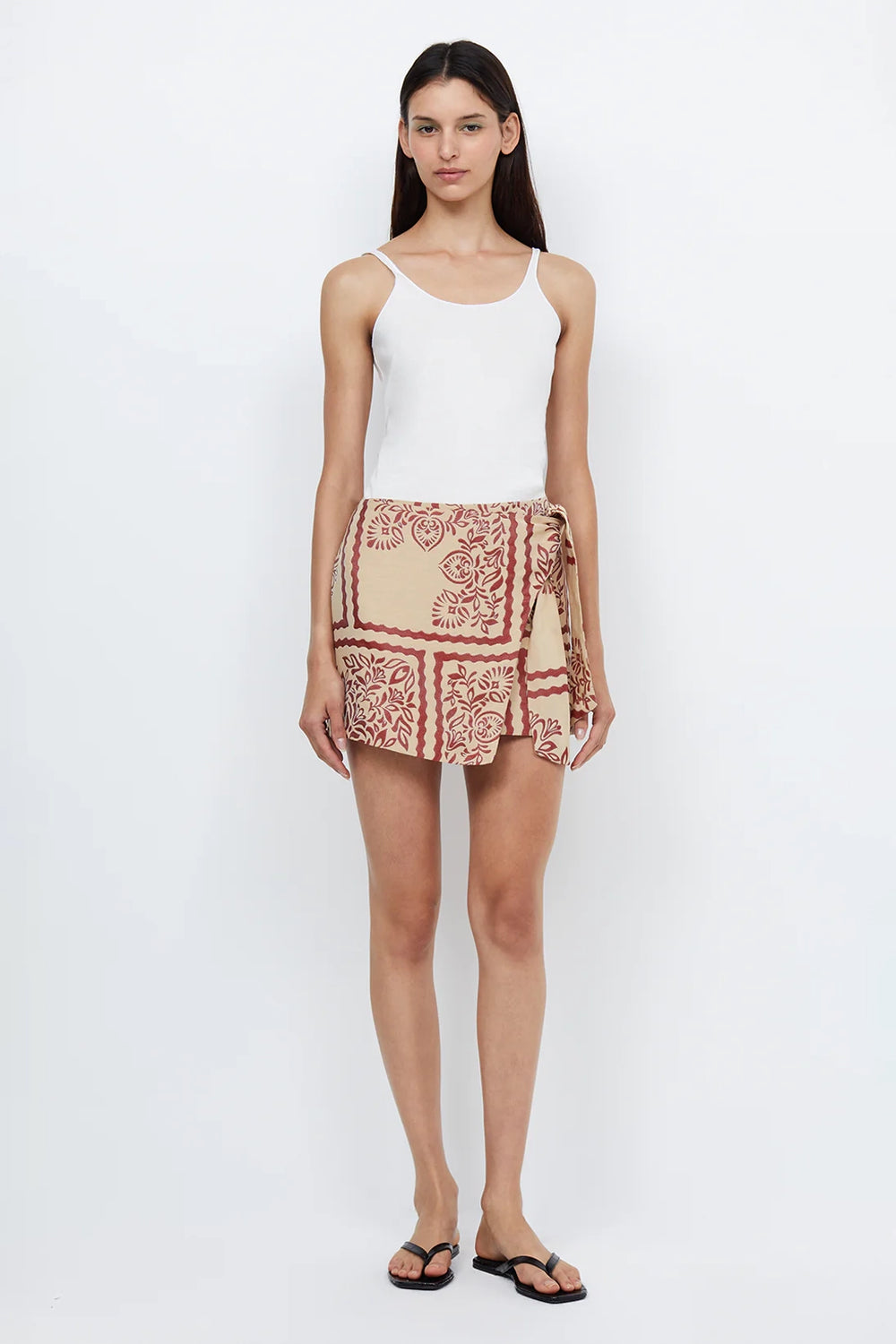 Palm Bliss Wrap Mini Skirt