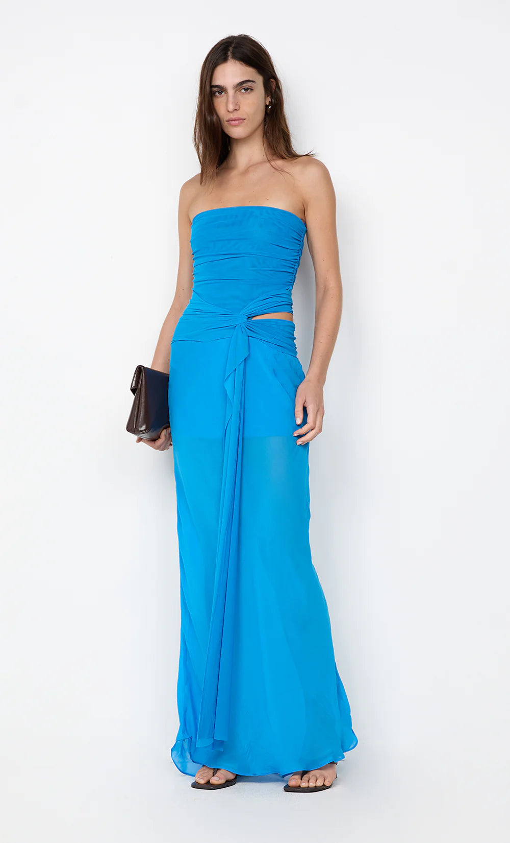 Jehnaya Strapless Maxi Dress Blue