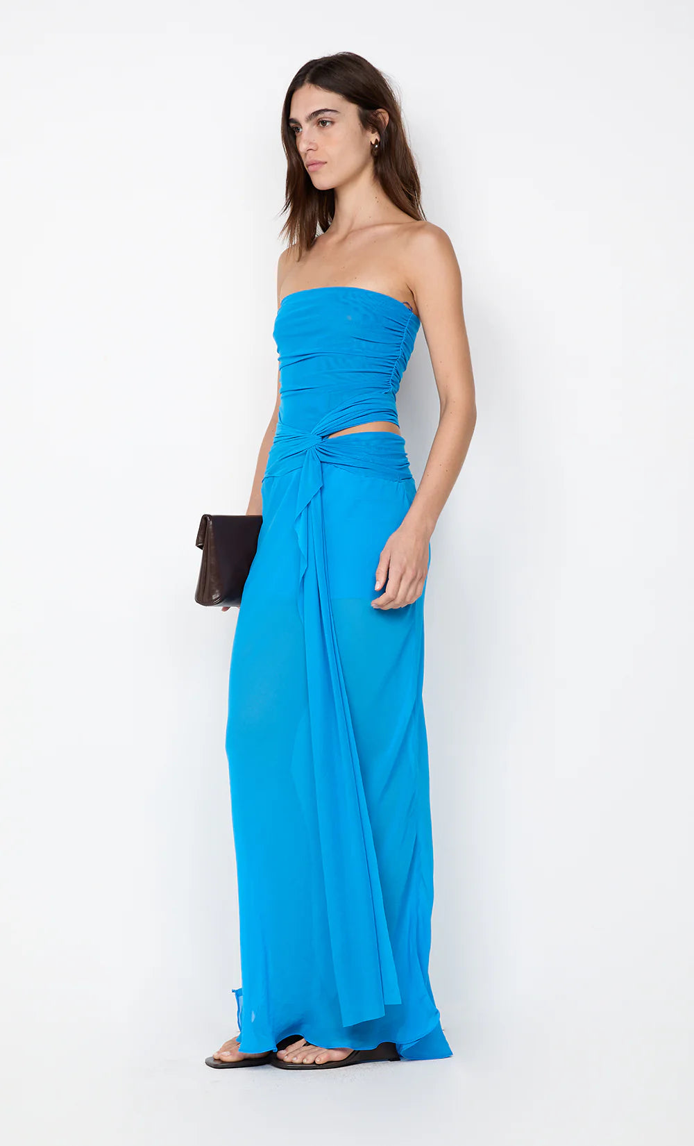 Jehnaya Strapless Maxi Dress Blue